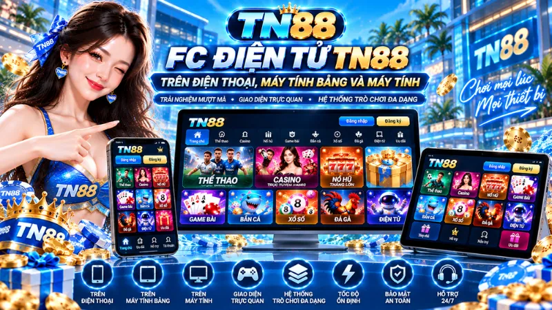 FC Điện Tử TN88 – Giao Diện Trực Quan Và Đa Dạng 2026 5 FC Điện Tử TN88 trên điện thoại, máy tính bảng và máy tính