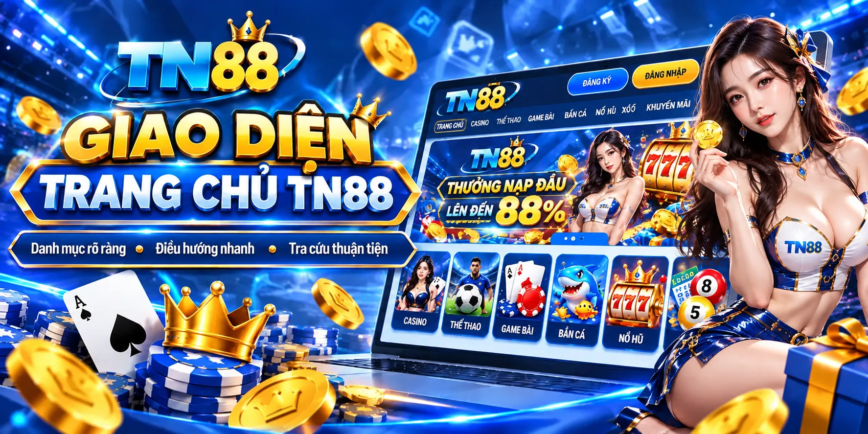 TN88 ✔ Trang Chủ TN88.COM Đăng Nhập/Đăng Ký Tháng 11/2026 10 Giao diện trang chủ và hệ thống danh mục TN88